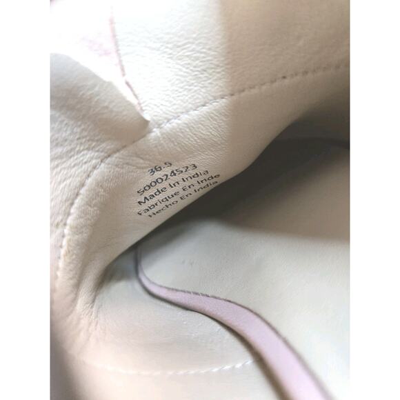 Free People Sienna Mules Size 6 -6.5 (36.5) Leather Ruffle Slides Pointy Pink - Picture 9 of 10